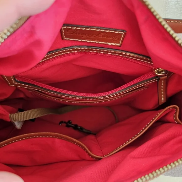 Dooney & Bourke Taupe & Brown Pebble Grain Leather Shoulder Bag - Picture 12 of 16